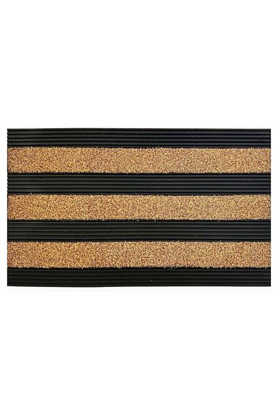 OPTIM DEKO Modern Door Mat, Rubber and Polyethylene, Highly Durable, Brown, DM05, 76x46 cm