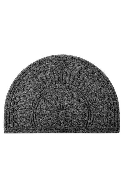 OPTIM DEKO Entrance mat, durable, rubber and polypropylene, semicircle, DM04, GREY, 90 x 60 cm