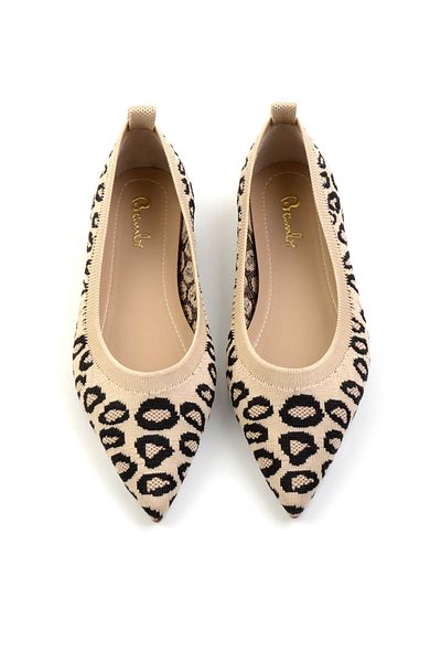 Bambi Beige Leopard Women's Ballerinas K01327018482