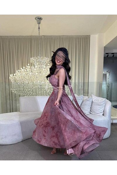 ALANOOD FASHION Ariam dress with a charming and elegant floral pattern, with a luxurious feminine design
