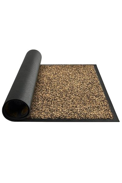 OPTIM DEKO Anti-slip entrance door mat, OPTIMDEKO, Polypropylene, 90 x 60 cm, Brown & Black