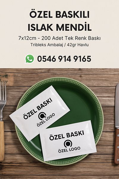 Islakmendilcim Alazpack 200 Pieces Custom Printed Disposable Wet Wipes 7X12 cm Double Side Printing Single Color