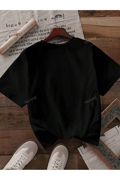 PALPİTO Tricou oversize unisex cu pisică neagră care mănâncă paste