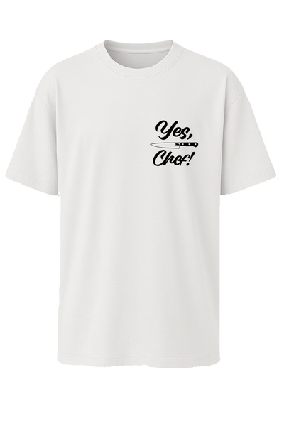 Elvellon Oversize Kalıp, Unisex, The Bear Koleksiyon Yes Chef Yes Şef Tişört