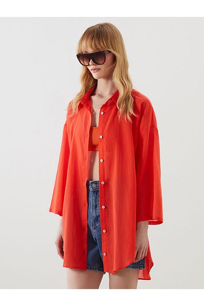 LC Waikiki New Season Shirt Collar Women's Beach Dress - S5Dn99Z8