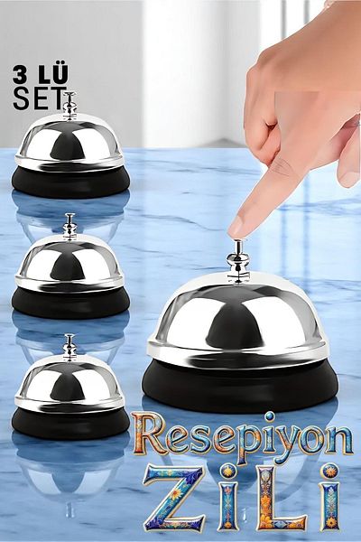 Transformacion Reception Bell - Bell for Reception and Restaurant - Reception Call Bell Set of 3 721816