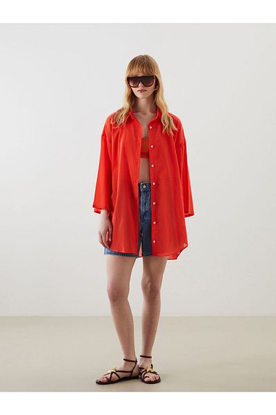 LC Waikiki New Season Shirt Collar Women's Beach Dress - S5Dn99Z8