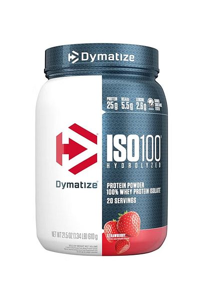 Dymatize Hydrolyzed Protein Powder - ISO 100 - 20 Servings - Strawberry - 610g
