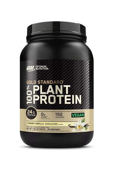 Optimum Nutrition Gold Standard 100% Plant-Based Protein Powder - Creamy Vanilla Flavor, 740g, 20 Servings