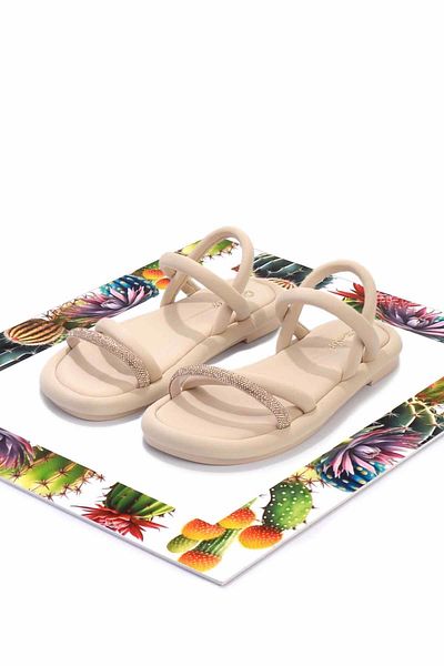 Bambi Beige Stretch Women's Sandals K 05499028017