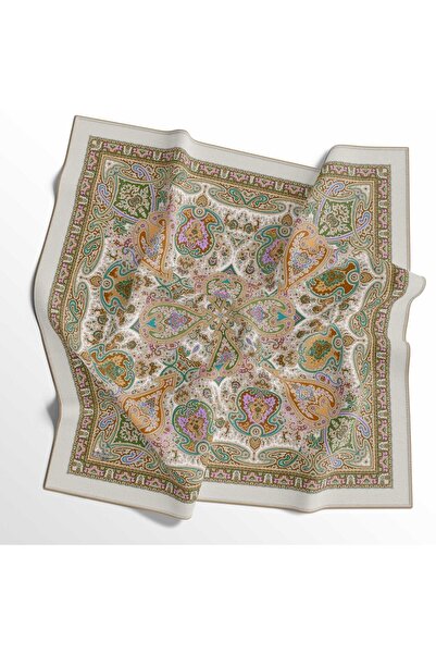 İpekal Eșarfă din bumbac moale - 05404-1926 90 x 90 Muștar - Verde 22