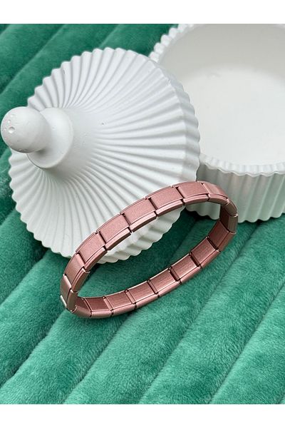 ilvesa shop Italian Charm Steel Bracelet Pink Color