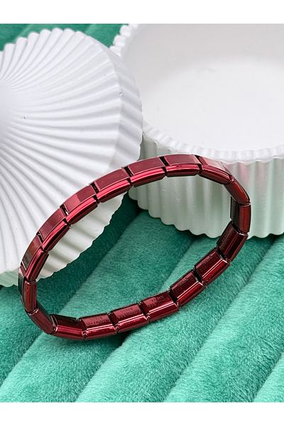 ilvesa shop Italian Charm Colorful Burgundy Bracelet (Written)