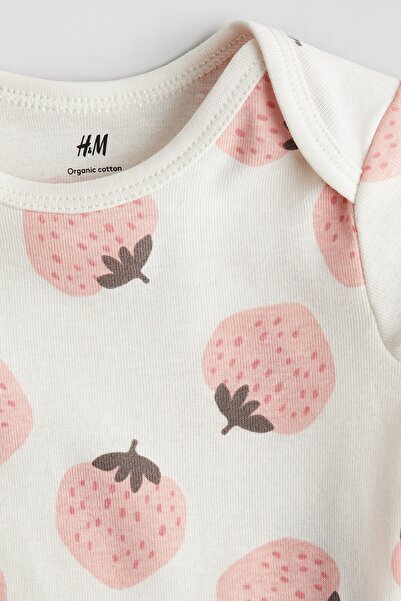 H&M Baskılı ve Zarf Yakalı Body