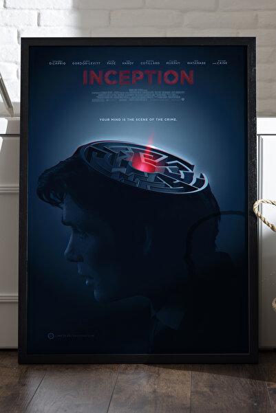 Duvarda Poster cu ramă din lemn negru Inception, pictură murală cu tematică d...