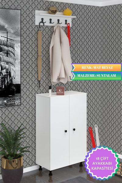 Kenzlife Portmanto Ayakkabılık Ve Askılık Kalçın6 Byzbyz 98*060*32 Onsekiz Çift Ayakkabı Kapasitesi