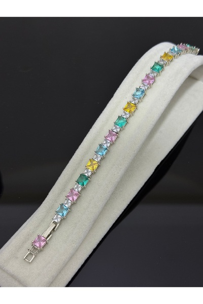 XUPING JEWELRY 316L renkli zirkon taşlı çelik bileklik paslanmaz kararmaz