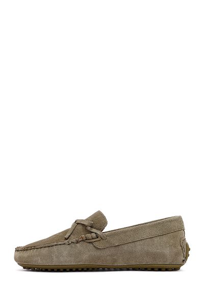 Derimod Men's Khaki Suede Leather Loafer 25Sfd633110