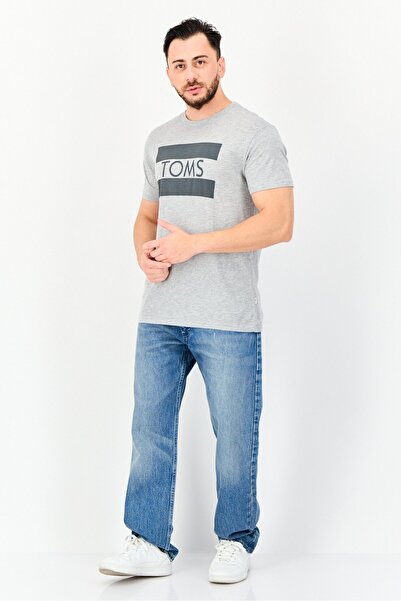 Toms Men Crew Neck Short Sleeve Brand Logo T-shirt, Grey