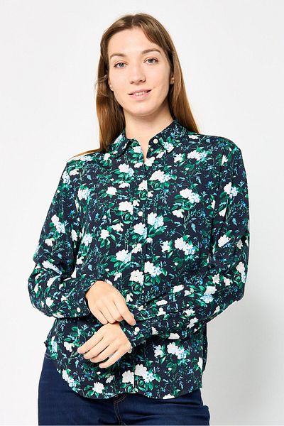 Gant Women Spread Collar Long Sleeve Floral, Print Shirt, Multicolor