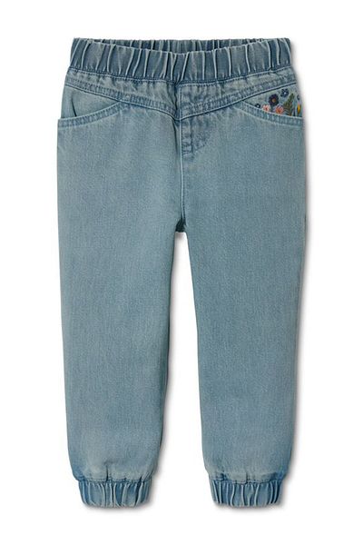 Tchibo Kids Girl Front Pocket Washed Jeans, Light Blue