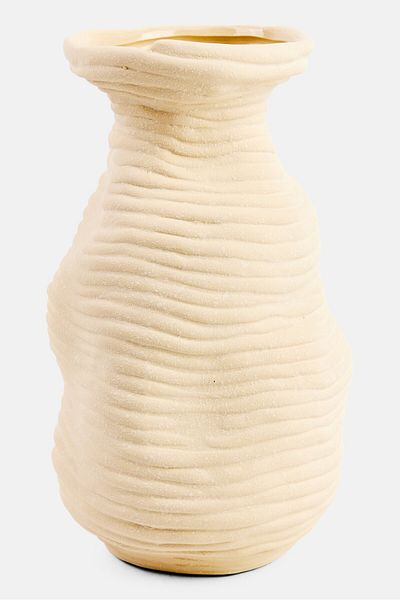 Muy Mucho Modern Organic Shaped Decorative Vase, Cream
