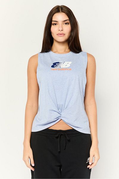 New Balance Women Athletic Fit Sleeveless Training Tank Tops, Blue Heather