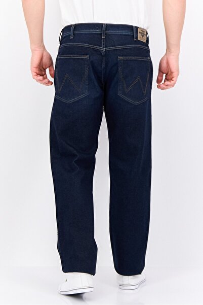 WRANGLER Men Straight Fit Plain Stretchable Denim, Navy