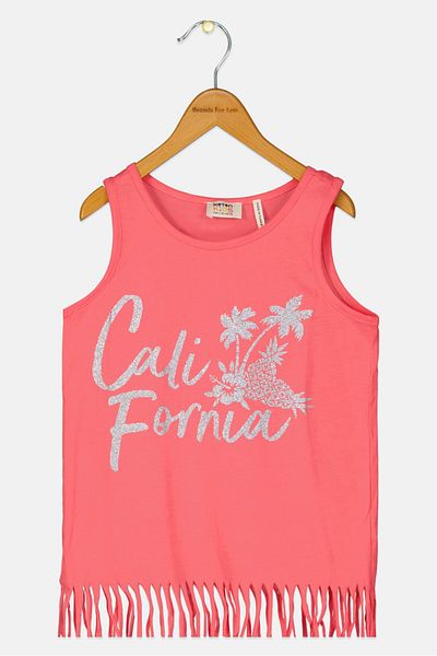 Koton Kids Girl Graphic Print Sleeveless T-Shirt, Pink