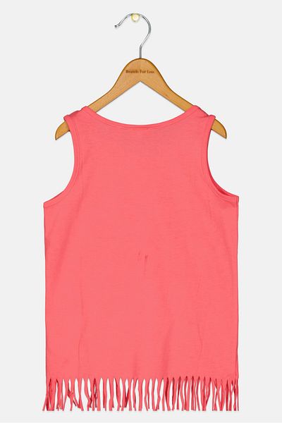 Koton Kids Girl Graphic Print Sleeveless T-Shirt, Pink