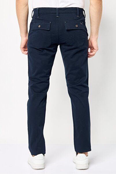 Harmont & Blaine Men Regular Fit Embroidered Logo Chino Pants, Navy