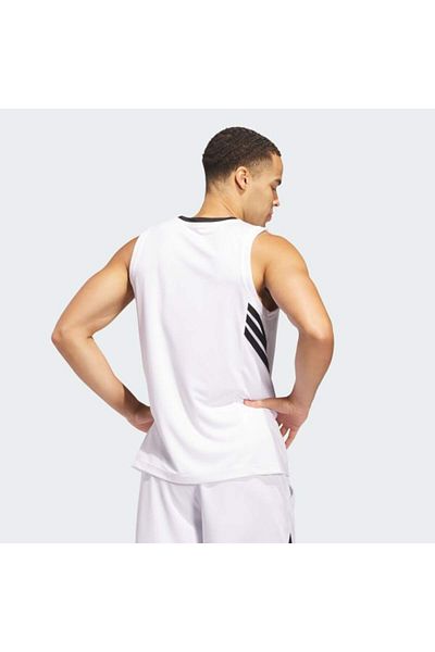 adidas Men's White 3-Stripes Tank Undershirt Jn4745