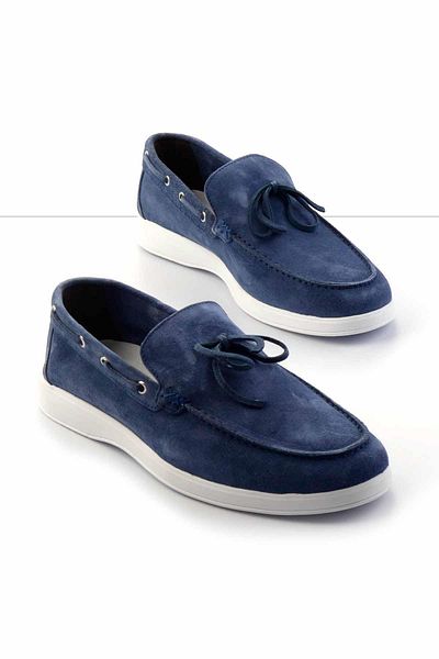 Bambi Pantofi casual pentru bărbați din piele albastră E 01395408002
