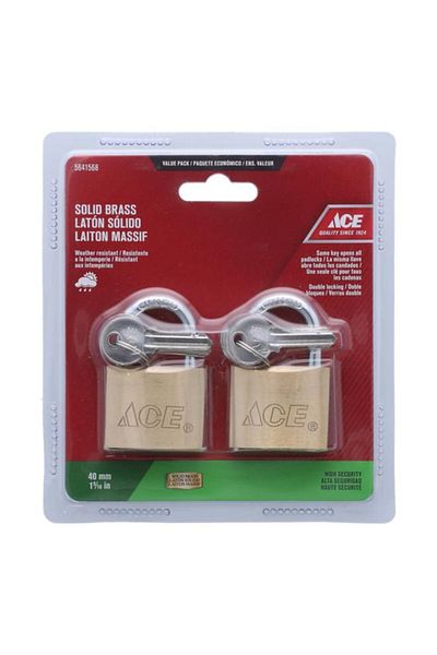 Generic قفل ACE عالي الأمان من الفولاذ المقاوم للصدأ المقاوم للعوامل الجوية مع مفتاح نحاسي 40 مم 5397914