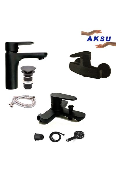AKSU Axo Black Mixer Set, Three Mixers