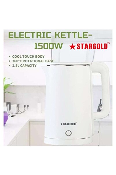 Generic Stargold 2.5l Electric Kettle With 1800w Power, Auto Shut-off, Stainless Steel And 360° Swivel Base