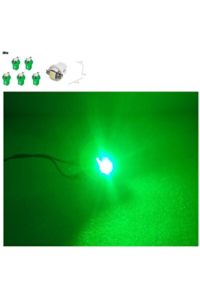 orco ( 5 X ADET ) 1 SET DUYLU DİPSİZ AMPUL T5 B8.5D MODEL LED 1.2W YEŞİL (T5 B8.5D GREEN)
