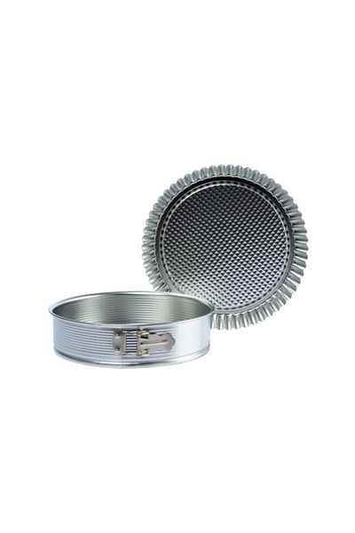 Generic CAKE KING Cake King 2-Piece Round Shaped Non Stick Stainless Steel Bakeware Set Silver 280mm