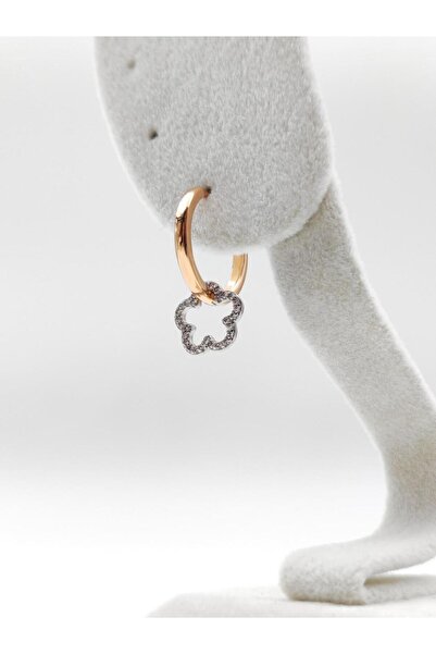 RHINESTONE FLORAL HOOP EARRINGS