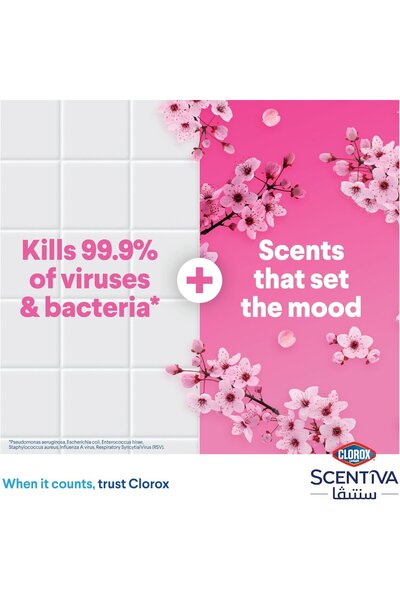 Clorox Scentiva Disinfectant Cleaner Japanese Spring Blossom Bleach Free 1.5 Litres
