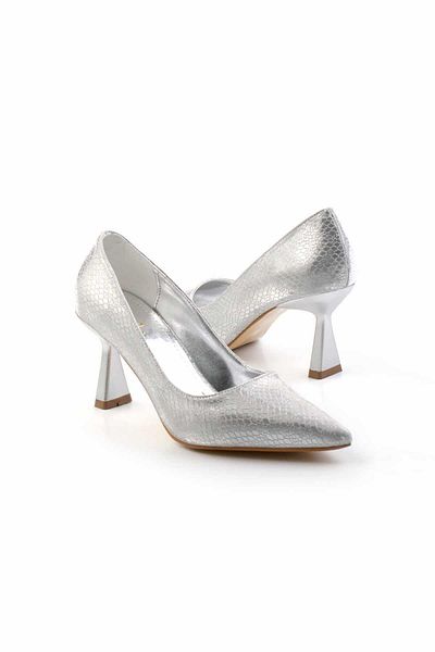Bambi Pantofi clasici cu toc de damă argintii K01960124578