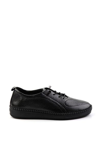 Bambi Black Leather Women's Casual Shoes K01523021203