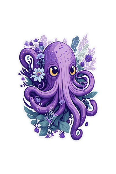 INOVATIX Σετ 8 τεμαχίων, αυτοκόλλητο χταπόδι σε λουλούδια, INOVATIX®. 6 εκ.