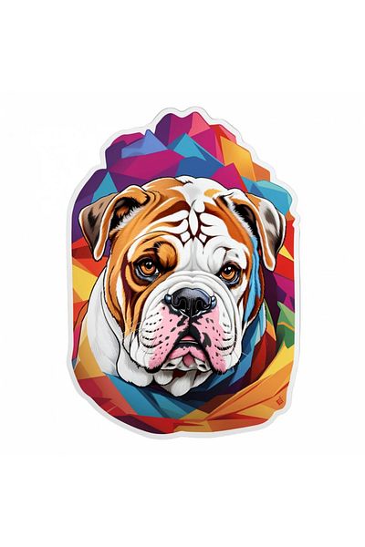 INOVATIX Set de 8 bucăți, autocolant câine buldog, INOVATIX®. 6 cm
