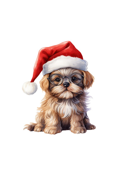 INOVATIX Set de 8 piese, autocolant Crăciun Câinele Înțelept, INOVATIX®. 6 cm