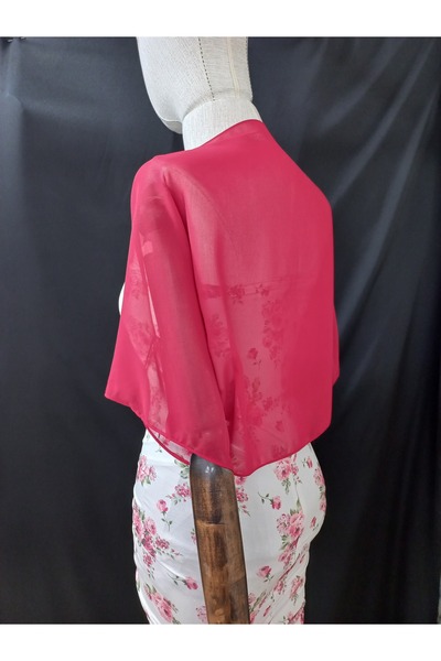 es moda shop Ariane Chiffon Short Sleeve Shawl Red