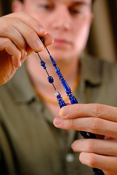 dergah tesbih سبحة من سلسلة Şükür Baba من الخرز الفضي مع نظام تفاصيل Ring of Fire-i Amber