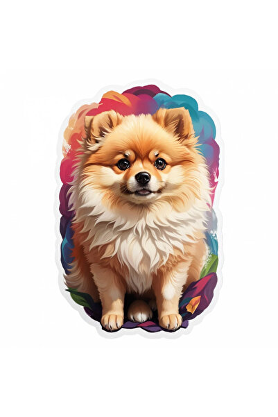 INOVATIX Set de 8 piese, autocolant câine Pomeranian, INOVATIX®. 6 cm