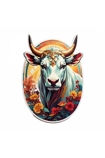 INOVATIX Set de 8 piese, autocolant Taur, simbol zodiacal Taur, INOVATIX®. 6 cm