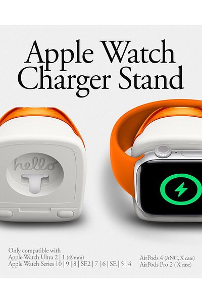 Spigen Classic C1 Charger Stand Apple Watch Ultra 2/1, 10/9/8/SE2/7/6/SE/5/4 - Tangerine